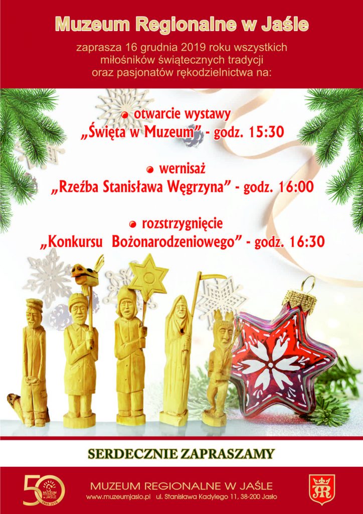 "Święta w muzeum”, „rzeźba stanisława węgrzyna” i rozstrzygnięcie konkursu bożonarodzeniowego