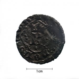 0013 zbiory numizmatyczne st. kadyiego; kazimierz wielki (1333-1370); kwartnik ruski- awers