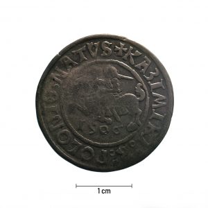 0047 zbiory numizmatyczne st. kadyiego; zygmunt i stary (1506); grosz głogowski - rewers