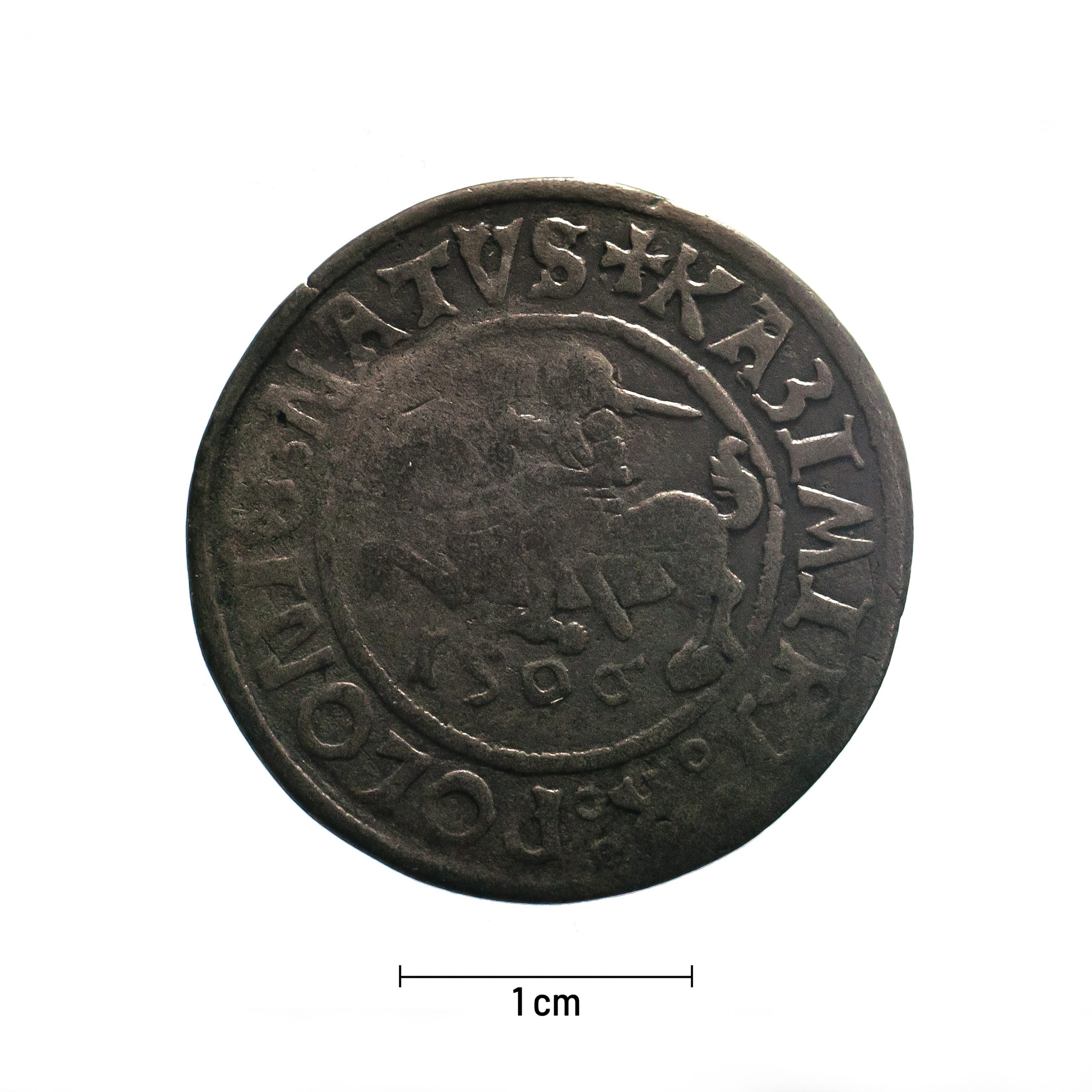 0047 zbiory numizmatyczne st. kadyiego; zygmunt i stary (1506); grosz głogowski - rewers