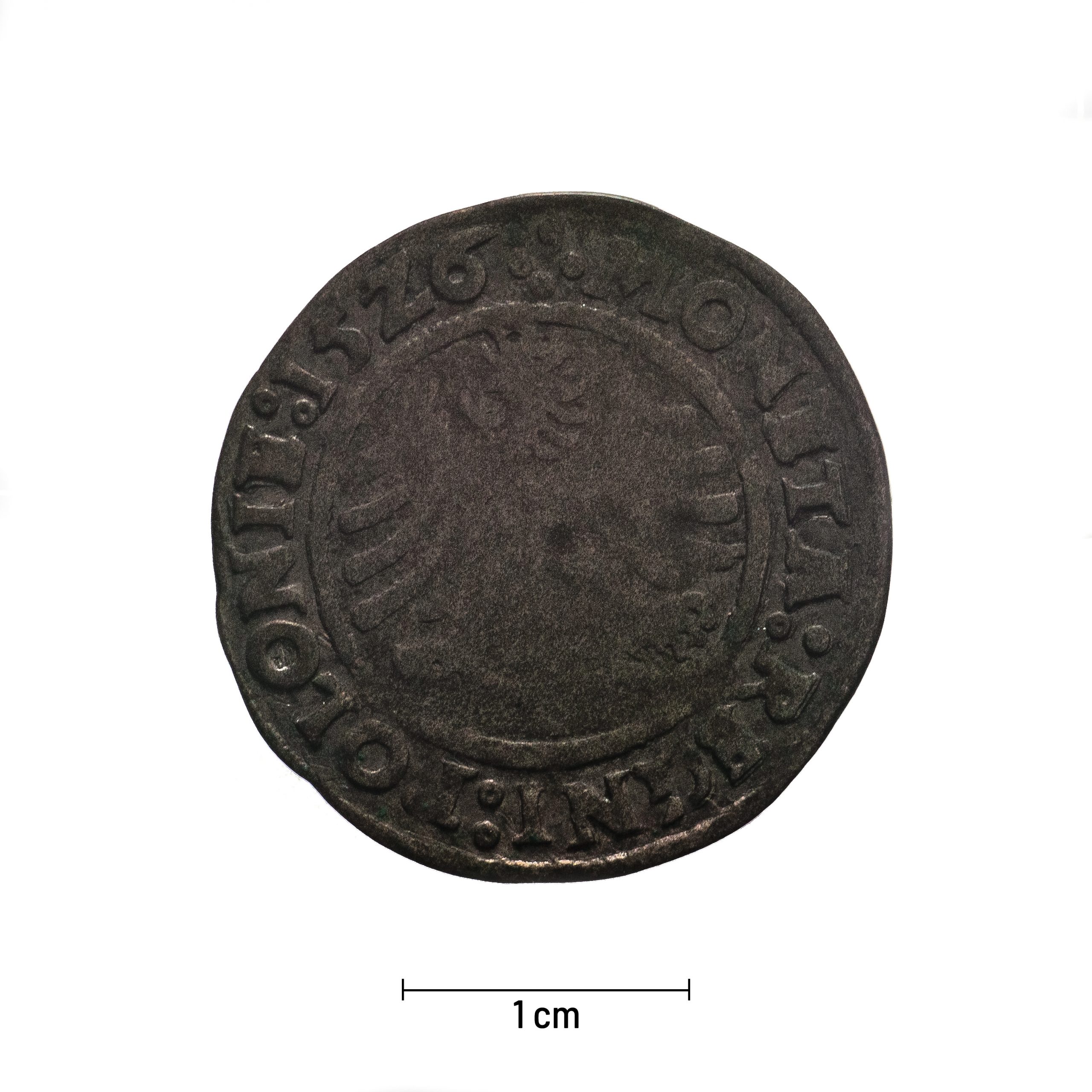 0053 zbiory numizmatyczne st. kadyiego; zygmunt i stary (1526); grosz koronny - rewers