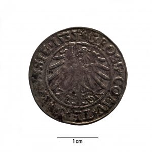 0083 zbiory numizmatyczne st. kadyiego; zygmunt i stary (1535); grosz pruski- rewers
