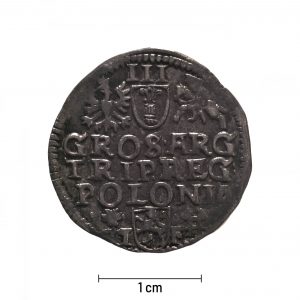 0280 zbiory numizmatyczne st. kadyiego; zygmunt iii waza (1595); trojak koronny(2) - awers