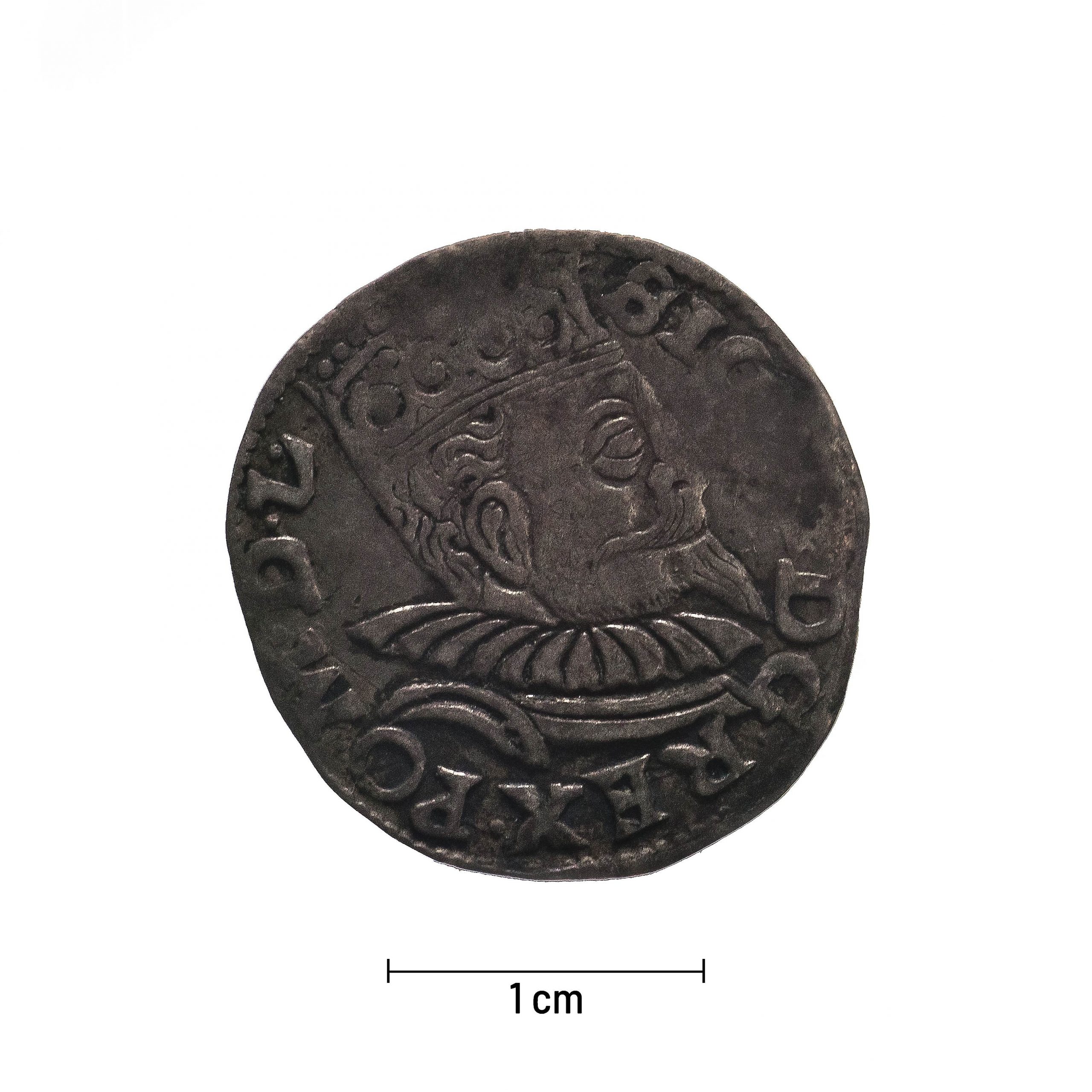 0317 zbiory numizmatyczne st. kadyiego; zygmunt iii waza (1599); trojak koronny (1) – awers