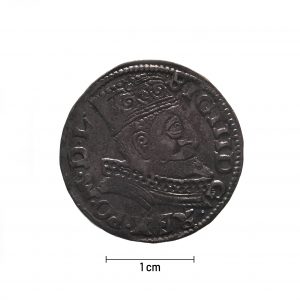 0318 zbiory numizmatyczne st. kadyiego; zygmunt iii waza (1599); trojak koronny (2) – awers