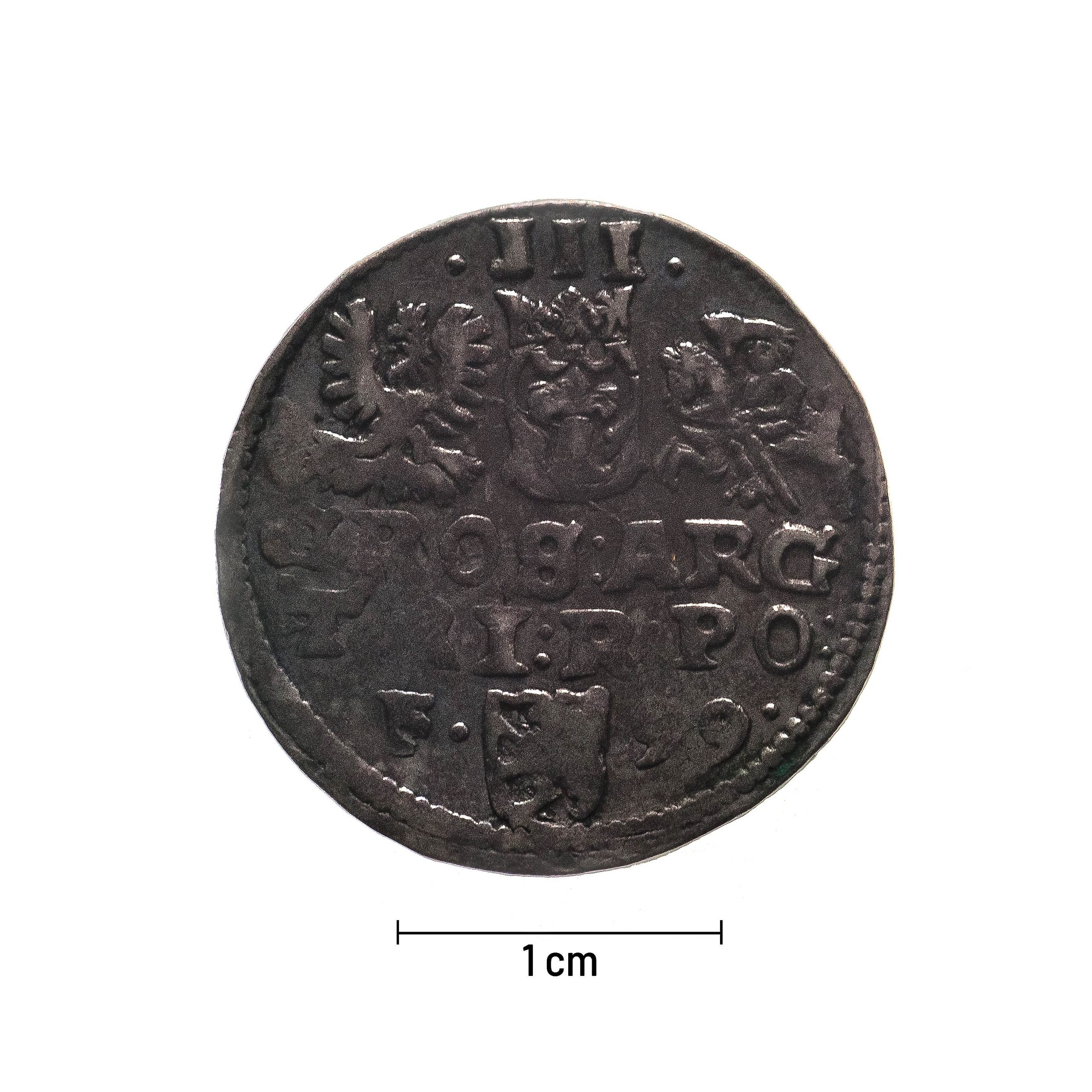 0318 zbiory numizmatyczne st. kadyiego; zygmunt iii waza (1599); trojak koronny (2) – rewers