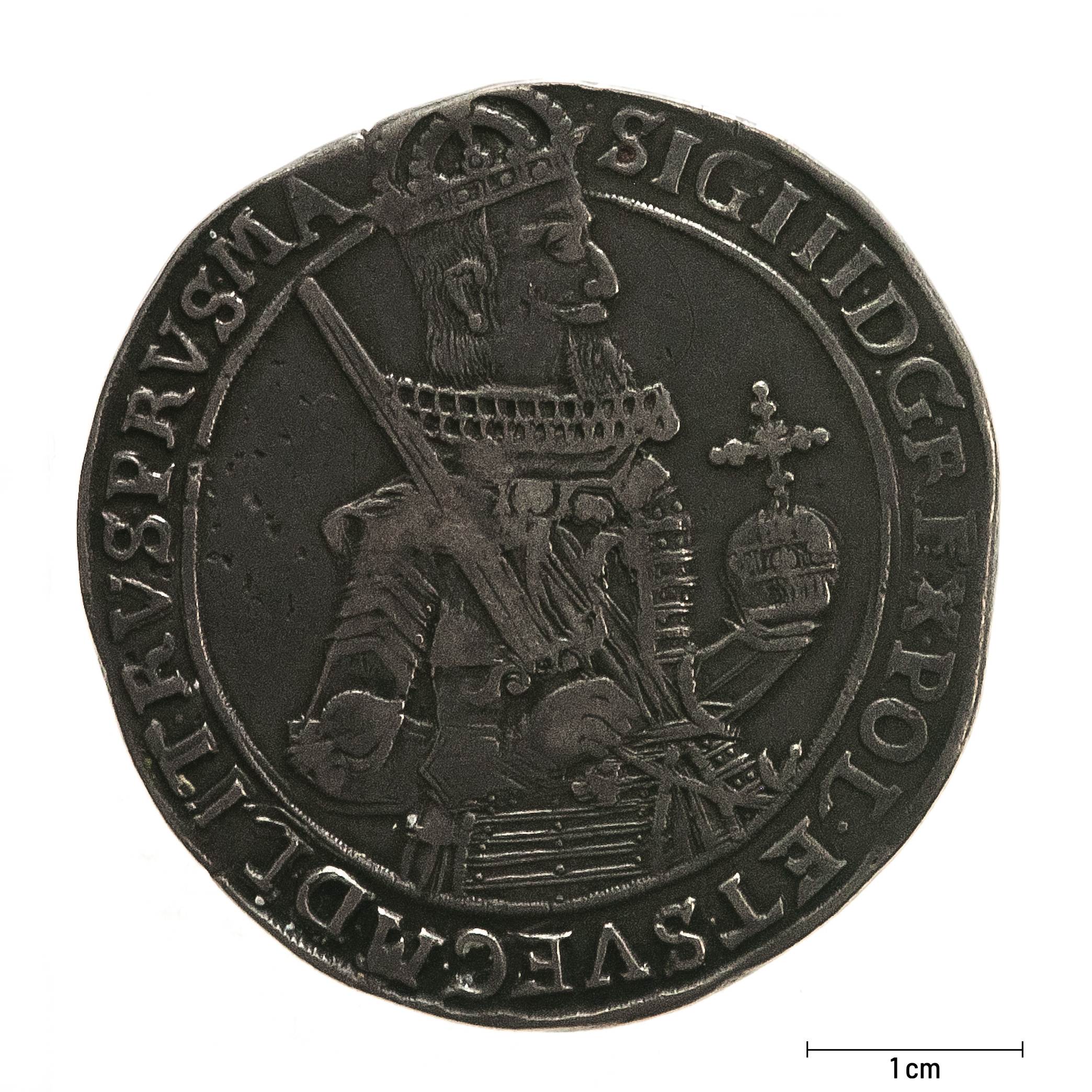 0413 zbiory numizmatyczne st. kadyiego; zygmunt iii waza (1631); talar toruński – awers