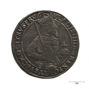 0468 zbiory numizmatyczne st. kadyiego; władysław iv waza (1635); talar toruński – awers