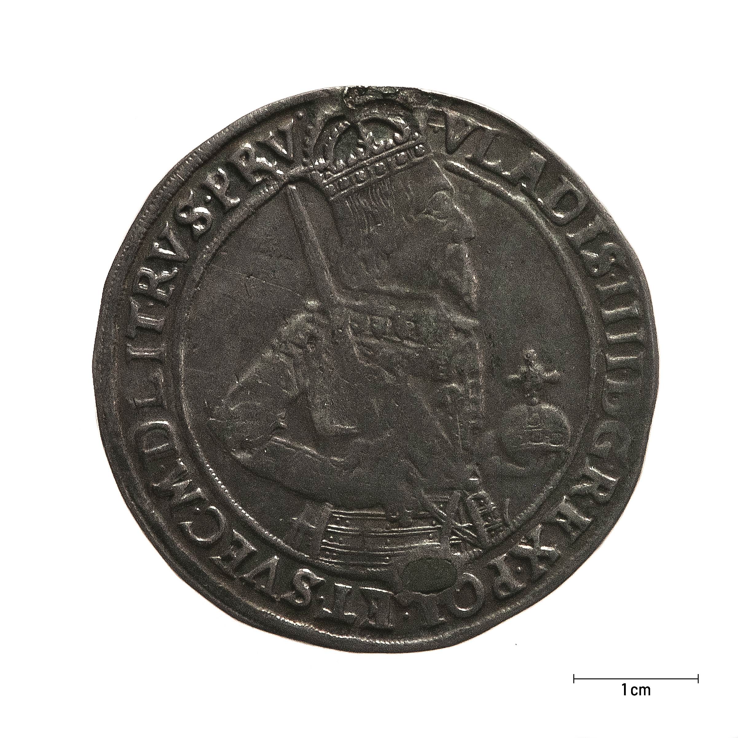 0468 zbiory numizmatyczne st. kadyiego; władysław iv waza (1635); talar toruński – awers