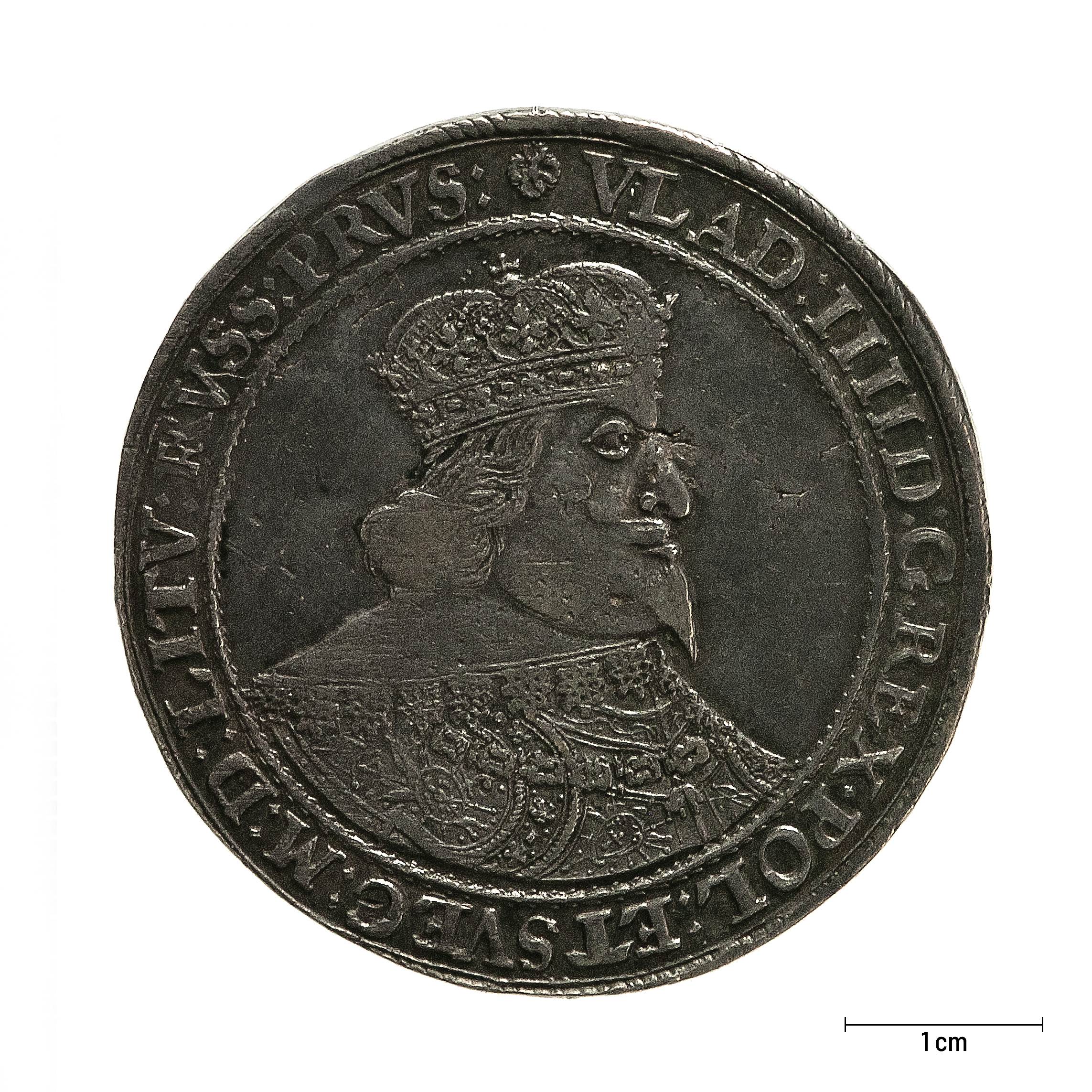 0471 zbiory numizmatyczne st. kadyiego; władysław iv waza (1639); talar gdański – awers