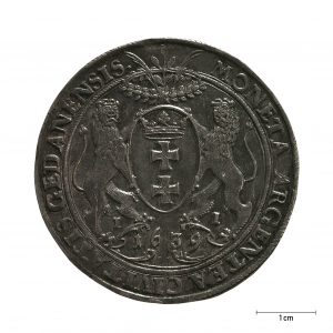 0471 zbiory numizmatyczne st. kadyiego; władysław iv waza (1639); talar gdański – rewers
