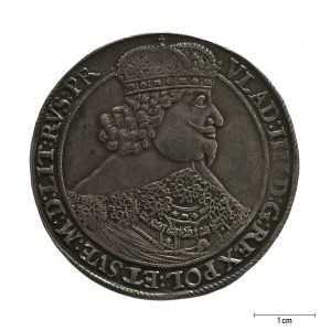 0474 zbiory numizmatyczne st. kadyiego; władysław iv waza (1641); talar gdański – awers