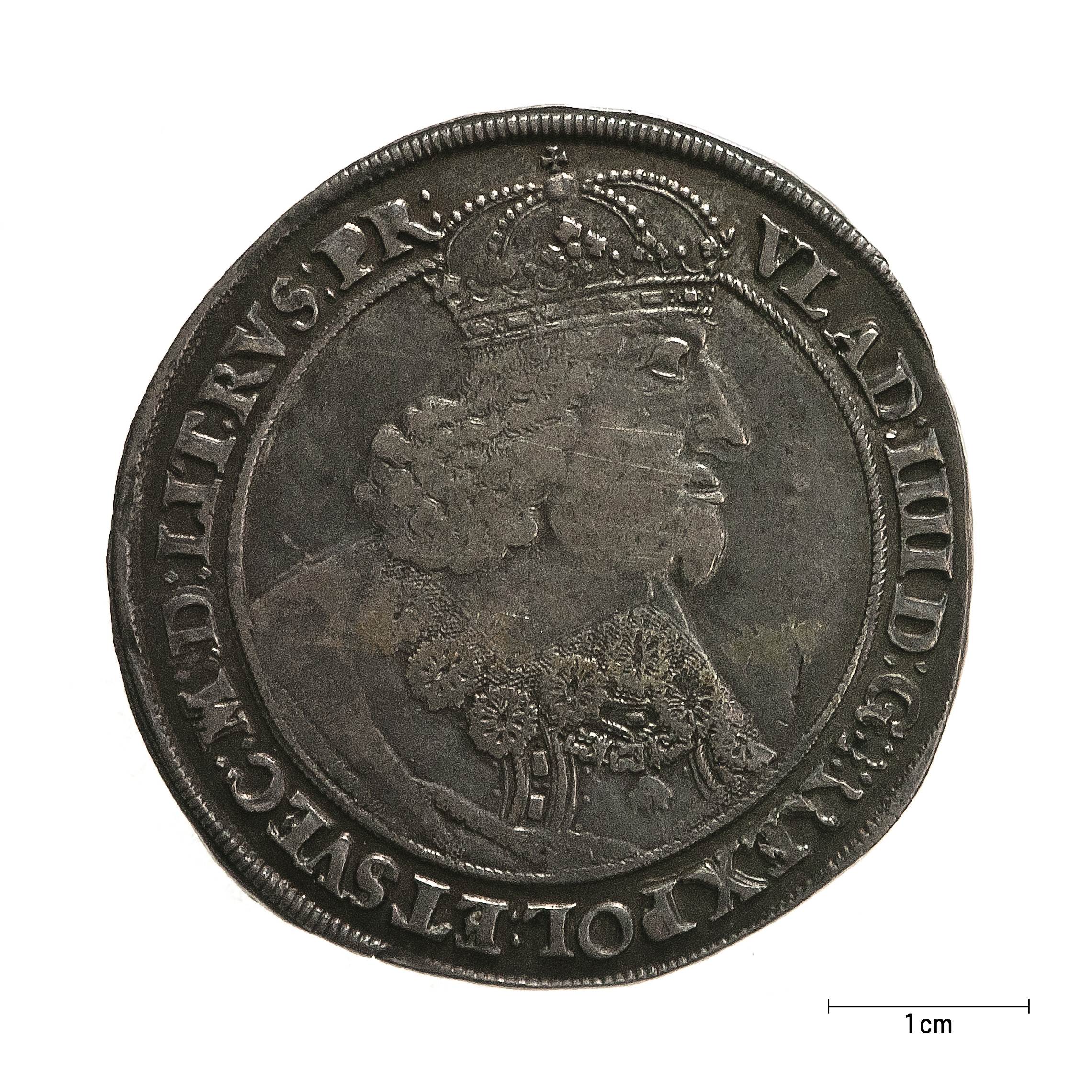 0475 zbiory numizmatyczne st. kadyiego; władysław iv waza (1648); talar gdański – awers