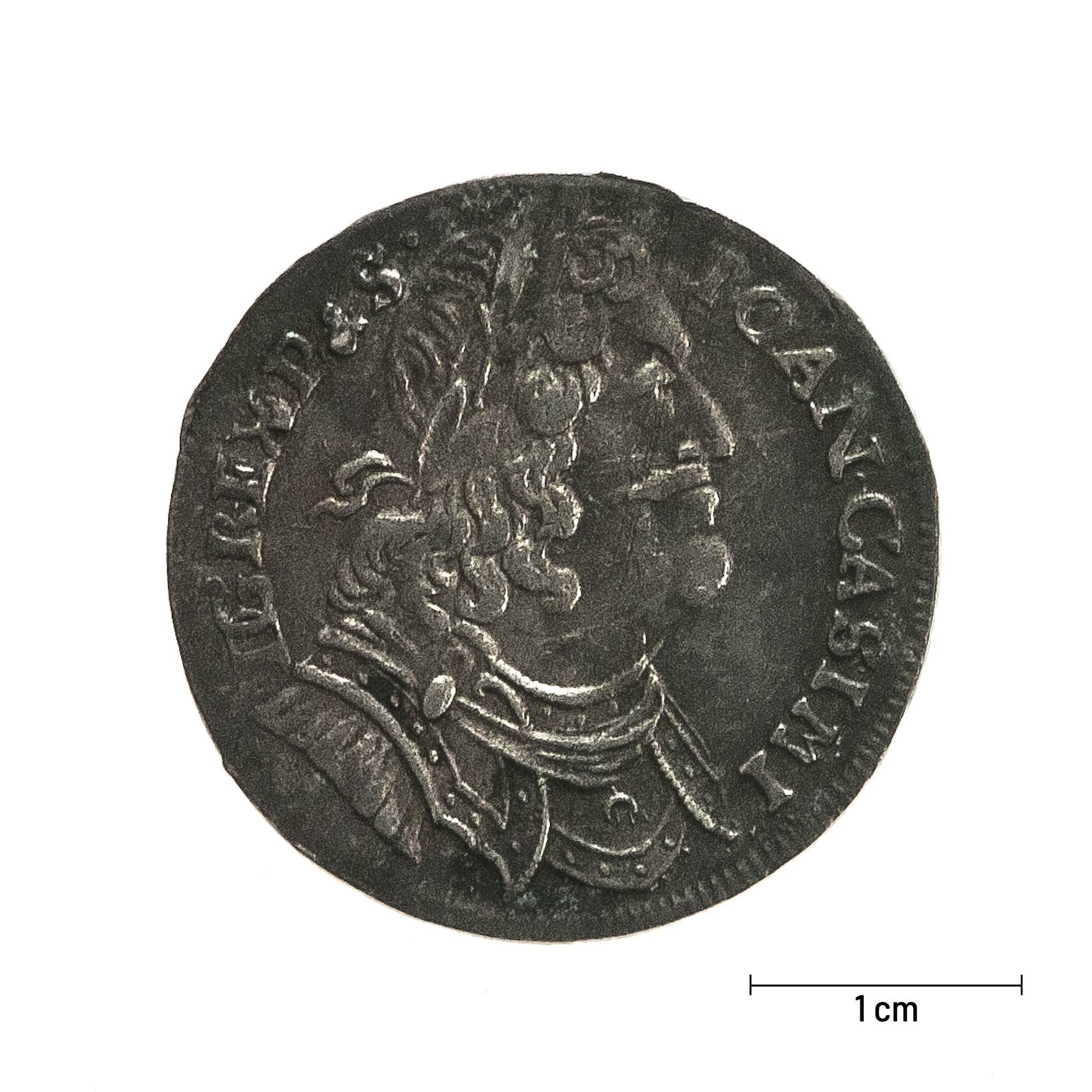 0520 zbiory numizmatyczne st. kadyiego; jan kazimierz (1653); ort koronny– awers