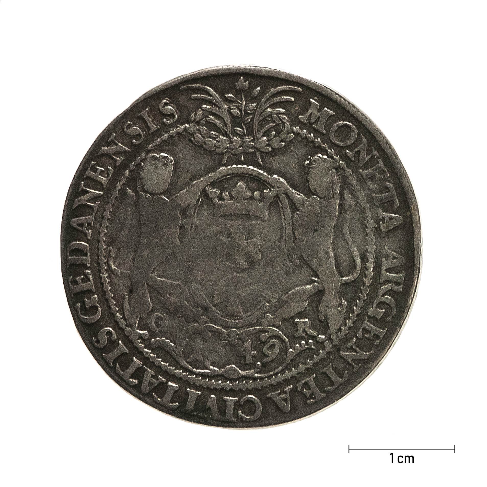 0571 zbiory numizmatyczne st. kadyiego; jan kazimierz (1649); półtalar gdański– rewers