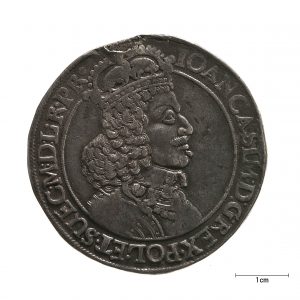 0572 zbiory numizmatyczne st. kadyiego; jan kazimierz (1649); talar gdański– awers
