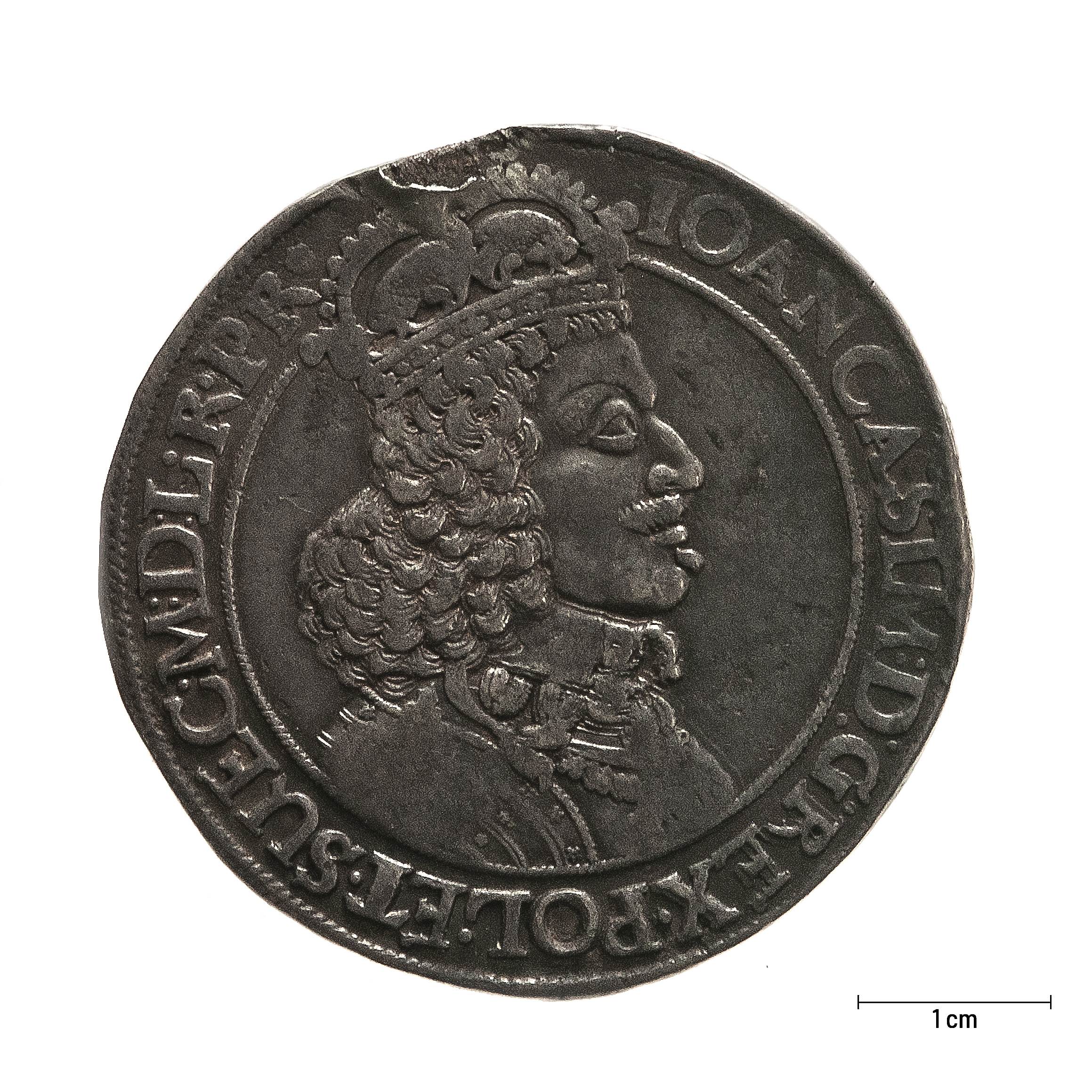0572 zbiory numizmatyczne st. kadyiego; jan kazimierz (1649); talar gdański– awers