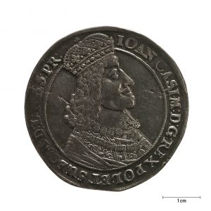 0573 zbiory numizmatyczne st. kadyiego; jan kazimierz (1649); talar gdański– awers