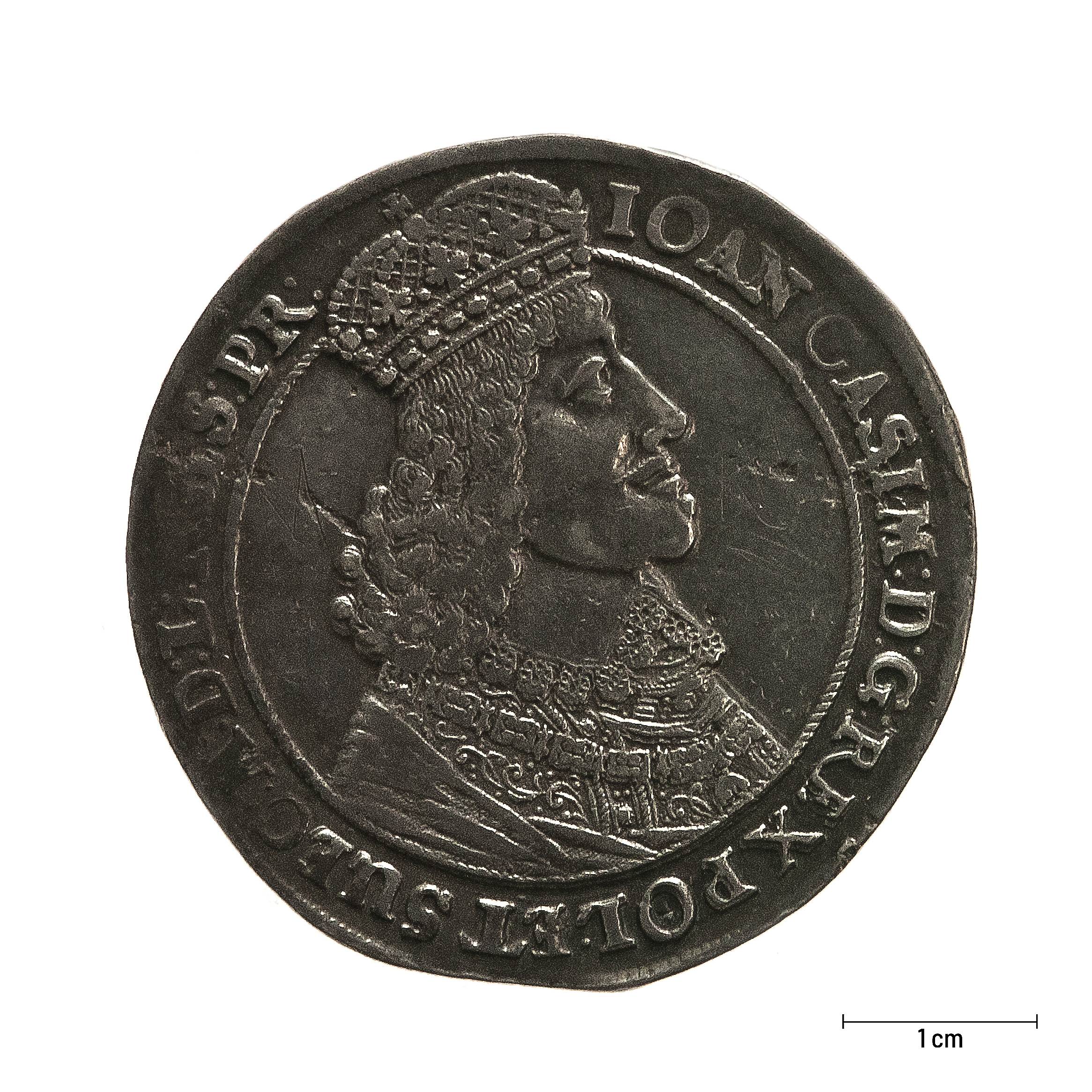 0573 zbiory numizmatyczne st. kadyiego; jan kazimierz (1649); talar gdański– awers