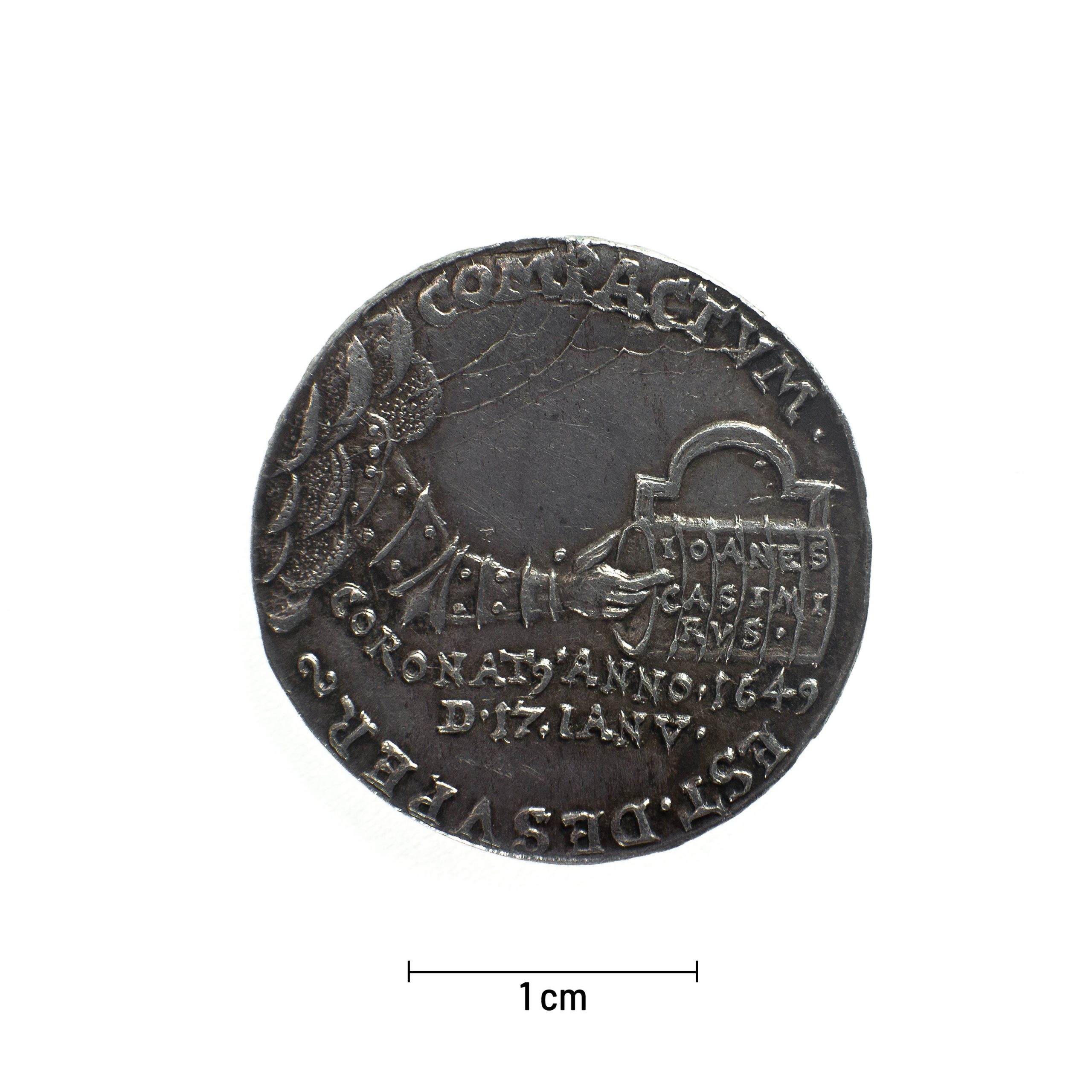 0585 zbiory numizmatyczne st. kadyiego; jan kazimierz (1649); medal koronacyjny - awers