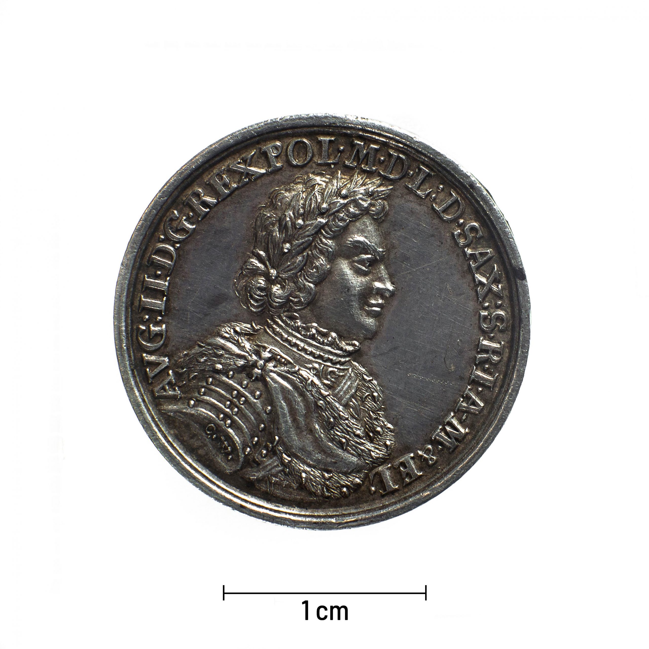 0610 zbiory numizmatyczne st. kadyiego; august ii mocny (1697); medal koronacyjny - awers