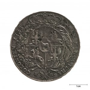 0737 zbiory numizmatyczne st. kadyiego; stanisław august (1778); talar – rewers