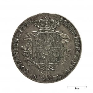 0740 zbiory numizmatyczne st. kadyiego; stanisław august (1795); talar 6 złotowy – rewers