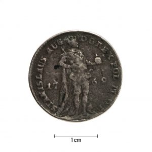 0740 zbiory numizmatyczne st. kadyiego; stanisław august (1795); talar 6 złotowy – rewers