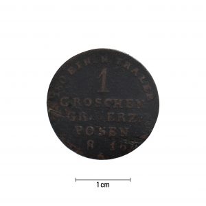 0755 zbiory numizmatyczne st. kadyiego; wielkie księstwo poznańskie (1816); grosz- rewers