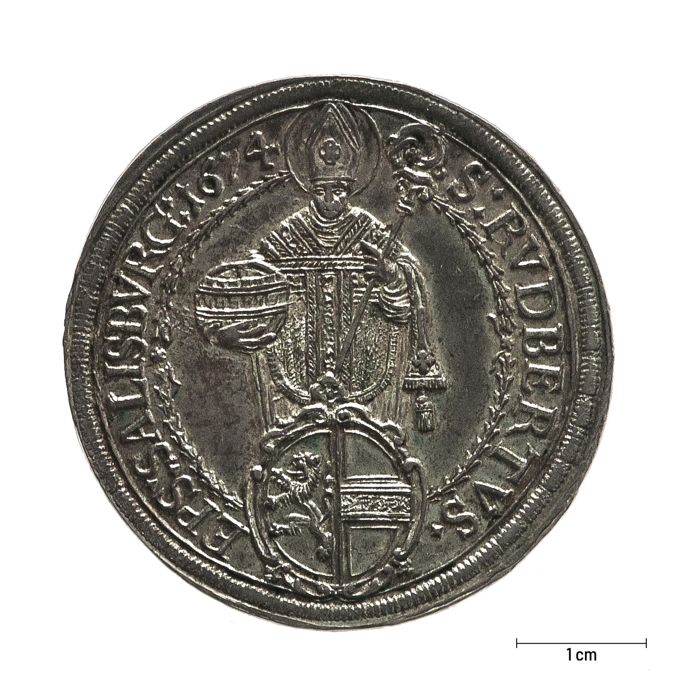 0930 Zbiory numizmatyczne St. Kadyiego; Talar arcybiskupi Salzburg (1674); awers