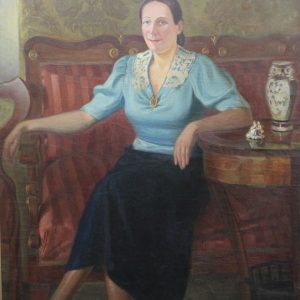 1051 ah, autor st. witowski-iskrzyniak, portret marii z surynów strzelbickiej, 1937, olej na płótnie, 130x110 cm