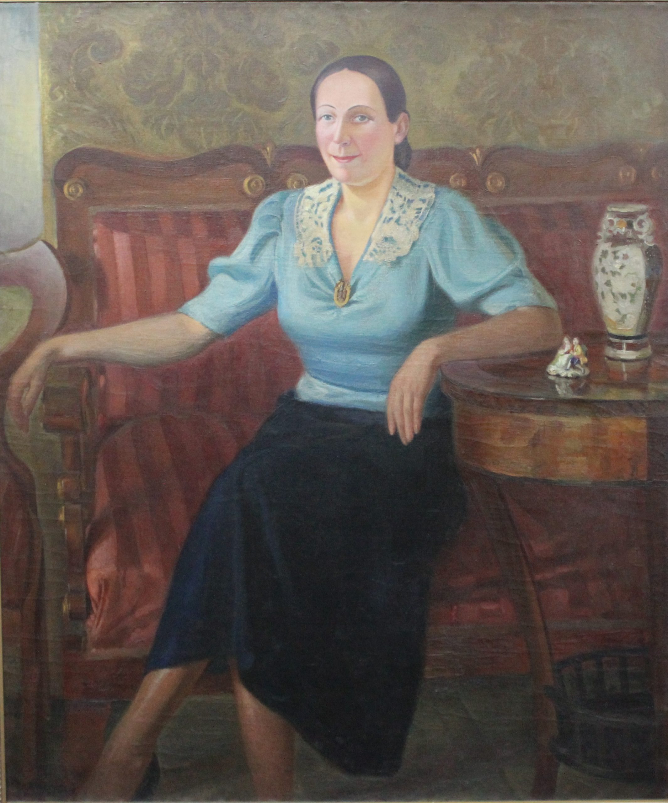 1051 ah, autor st. witowski-iskrzyniak, portret marii z surynów strzelbickiej, 1937, olej na płótnie, 130x110 cm