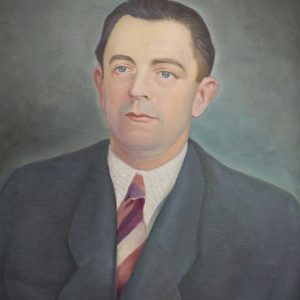 1052 ah, autor st. witowski iskrzyniak, portret dra kadyia, 1952, olej na płótnie, 55,5x45 cm
