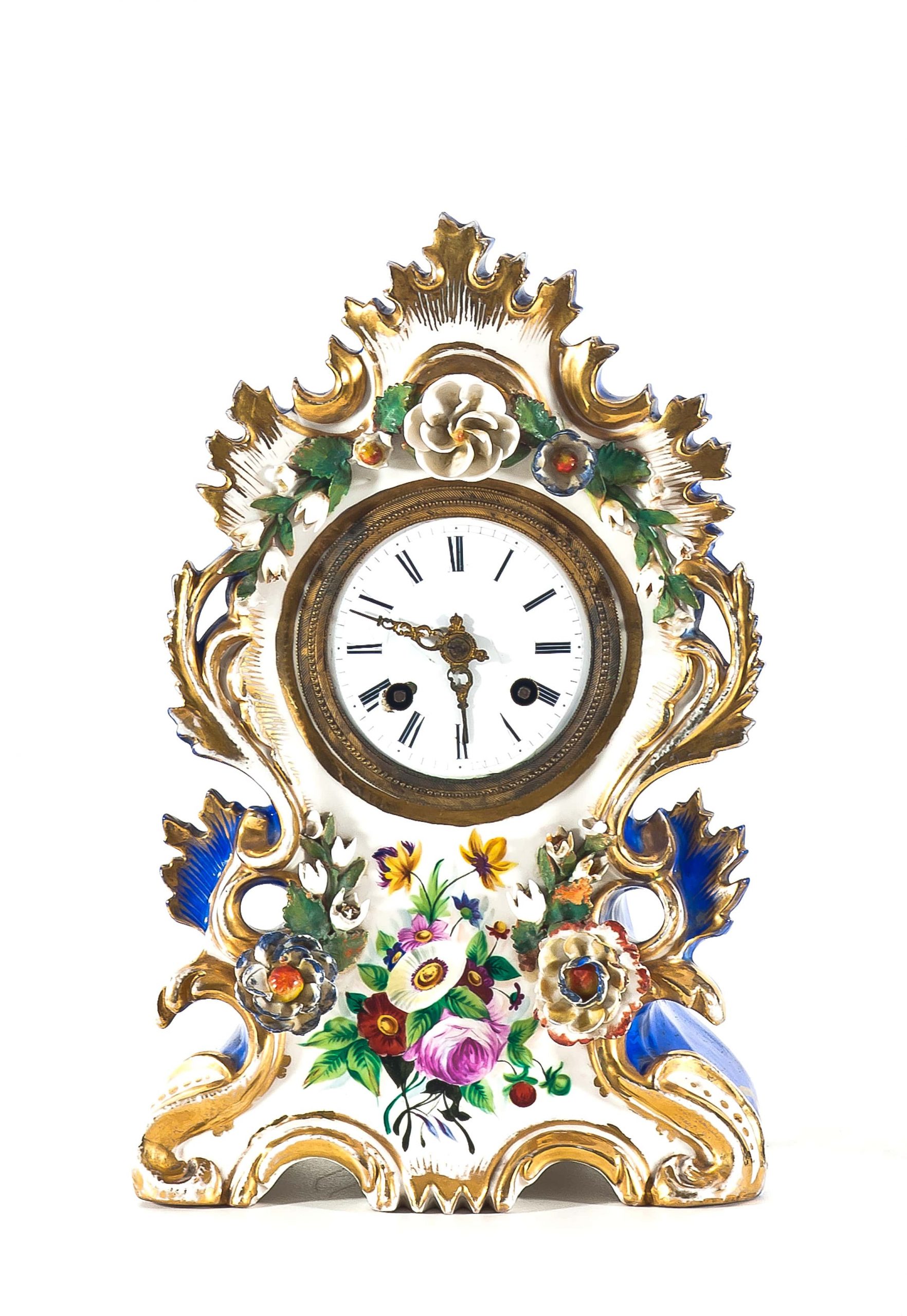 1064 ah zegar porcelanowy, xix w.