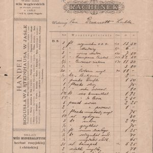 11 ahsid – rachunek z przedsiębiorstwa bogusława steinhausa, 1898 r.