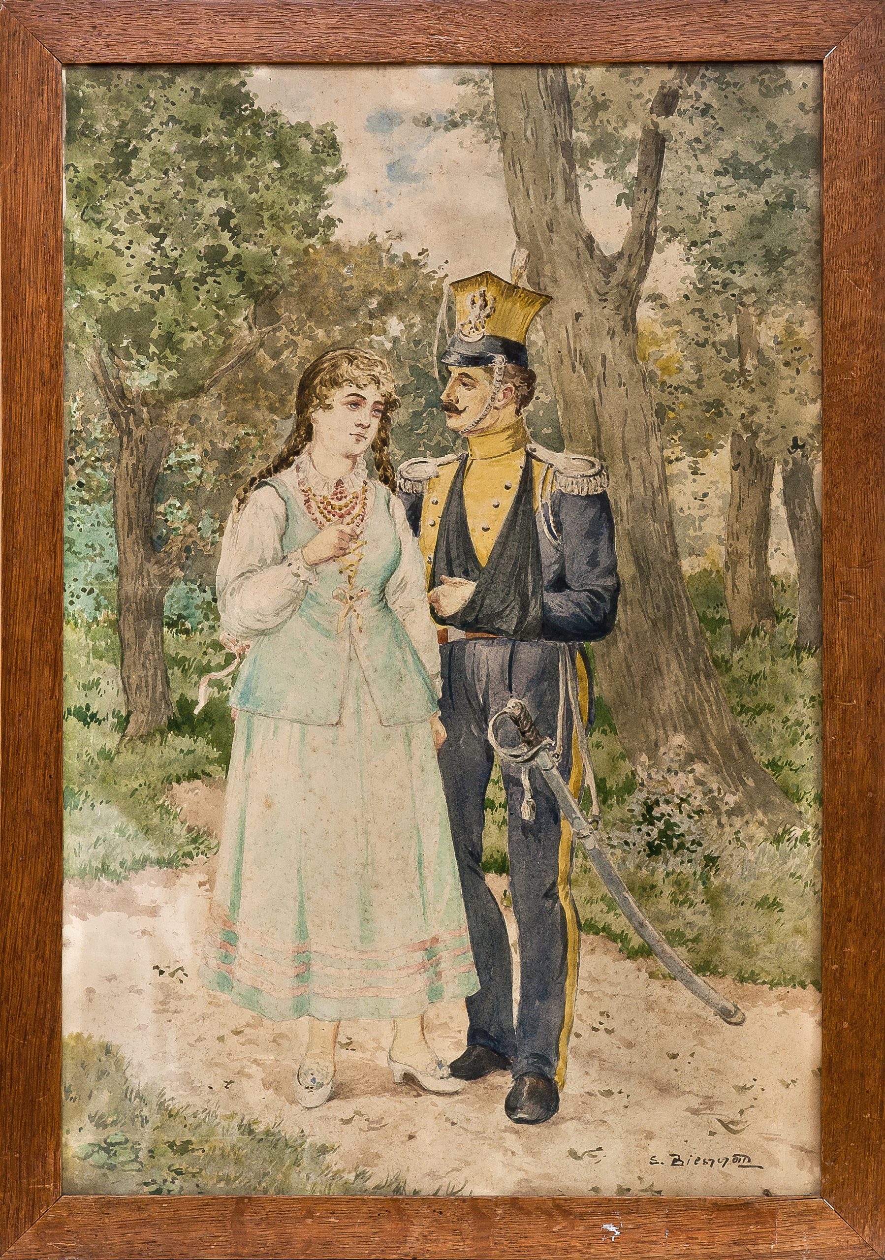 1160 ah akwarela, zosia i pan tadeusz, seweryn bieszczad, druga poł. xix w. 51x34 cm.