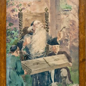 1162 ah akwarela, jankiel grający na cymbałach, autor seweryn bieszczad, druga poł. xix w. 48x32 cm.