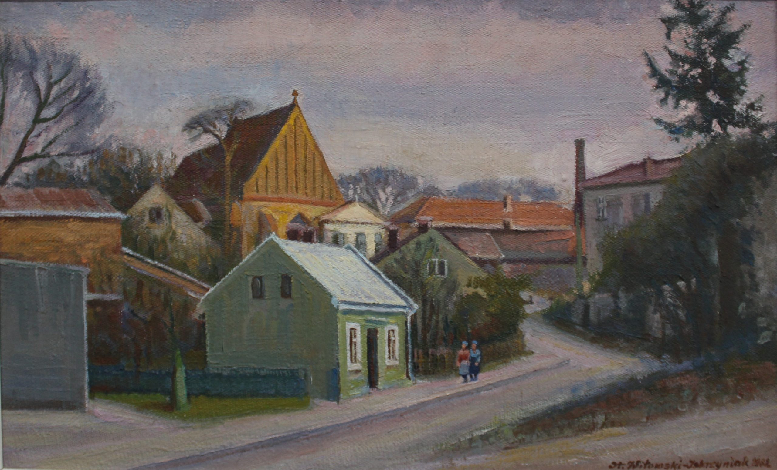 1189 ah, st witowski iskrzyniak, jasło ul. wałowa, 1982, olej na płótnie, 34x55 cm