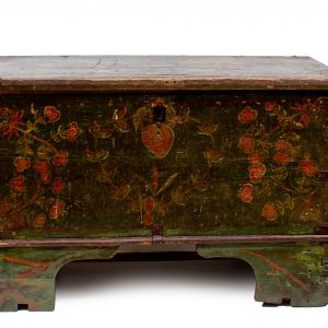 1470 etnografia - skrzynia ludowa, dębowa, xix w., wys. 74,5 cm, dł. 108 cm, gł. 74,5 cm