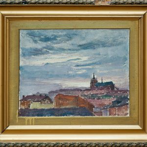 1525 a-h autor ignacy pinkas, widok na hradczany, 1925, olej tektura, 23x28, fot. msz