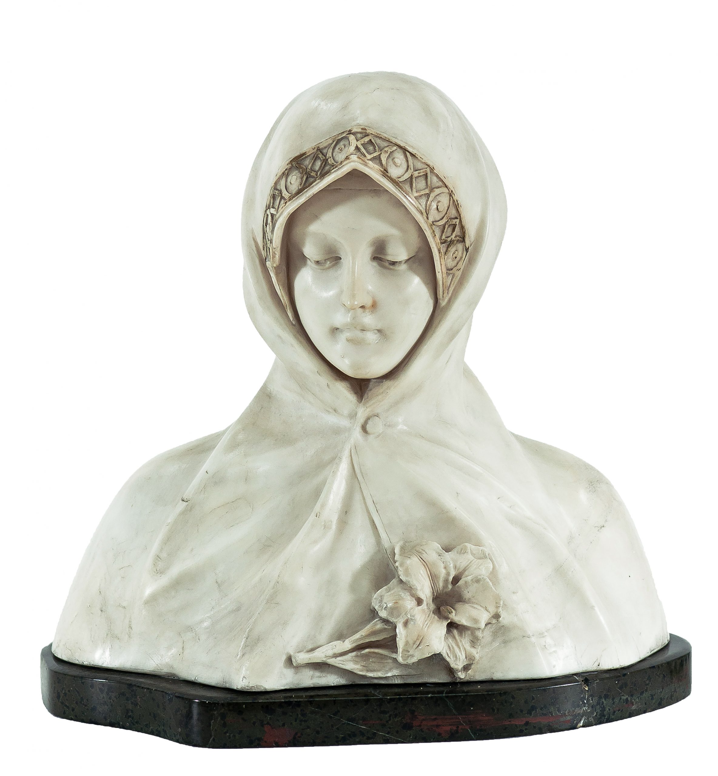 1609 ah alabastrowe popiersie kobiety, Św. cecylia, xix w.