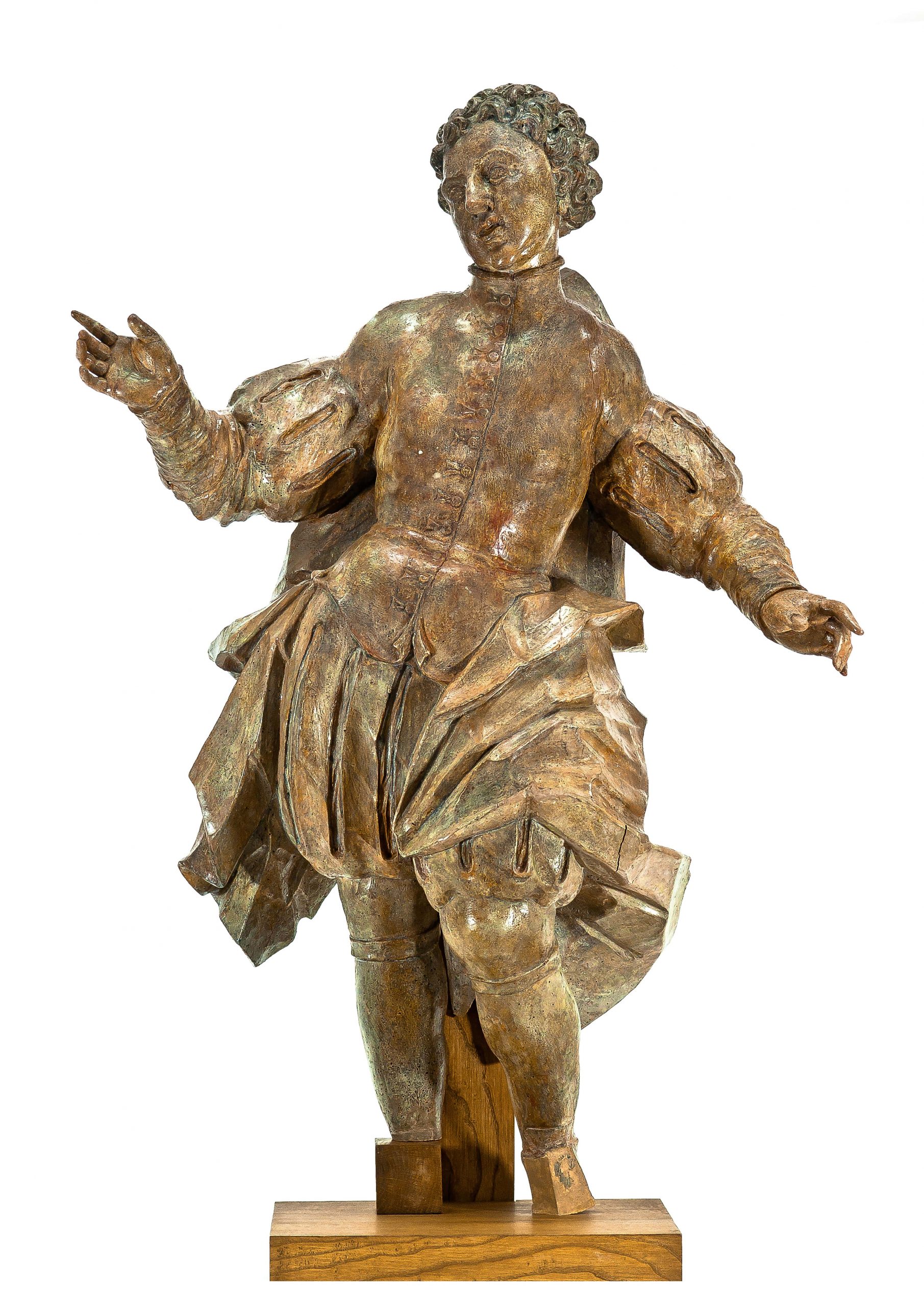 1622 rzeźba, postać młodzieńca, fragment ołtarza, xviiiw.  św. stanisław kostka