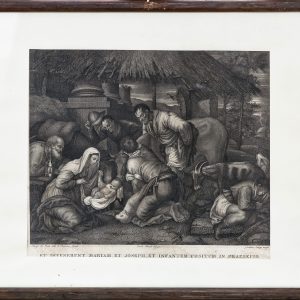 1731 ah miedzioryt, narodzenie chrystusa, autor gaetano venzo xviii w. 32x39 cm.