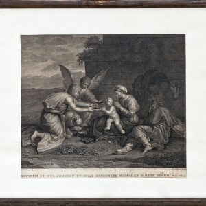 1733 ah miedzioryt, Święta rodzina, autor paweł vodoweta według nicolasa poussina, xviii w.