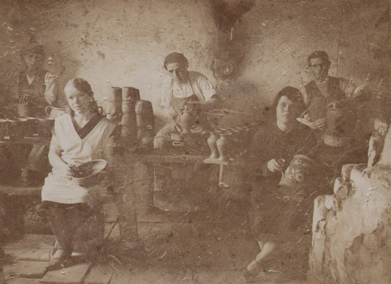 21 A.F. Etnografia, Warsztat garncarski Skibińskiego z Kołaczyc,1925 r.