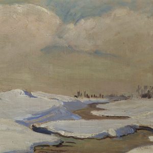 2131 ah autor ignacy pinkas, zima pod dyneburgiem, 1919, olej dykta, 22 x 27 cm.