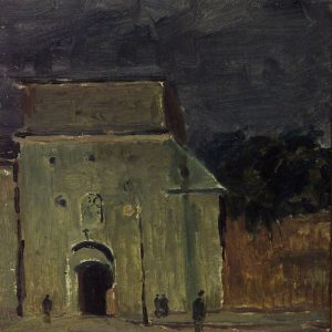 2132 ah autor ignacy pinkas, ostra brama - wilno, 1928, olej dykta, 22x27 cm.