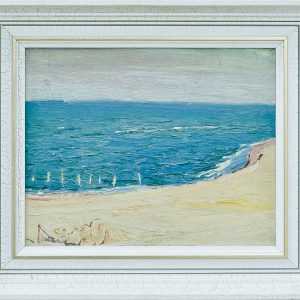 2148 ah autor ignacy pinkas, brzeg morski jastarnia, 1933, olej dykta, 22x27 cm, fot. msz