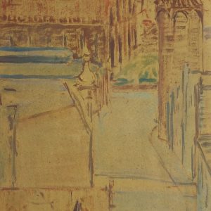 2179 ah autor ignacy pinkas, gdańsk, 1921, olej na dykcie, 25x49,5 cm.