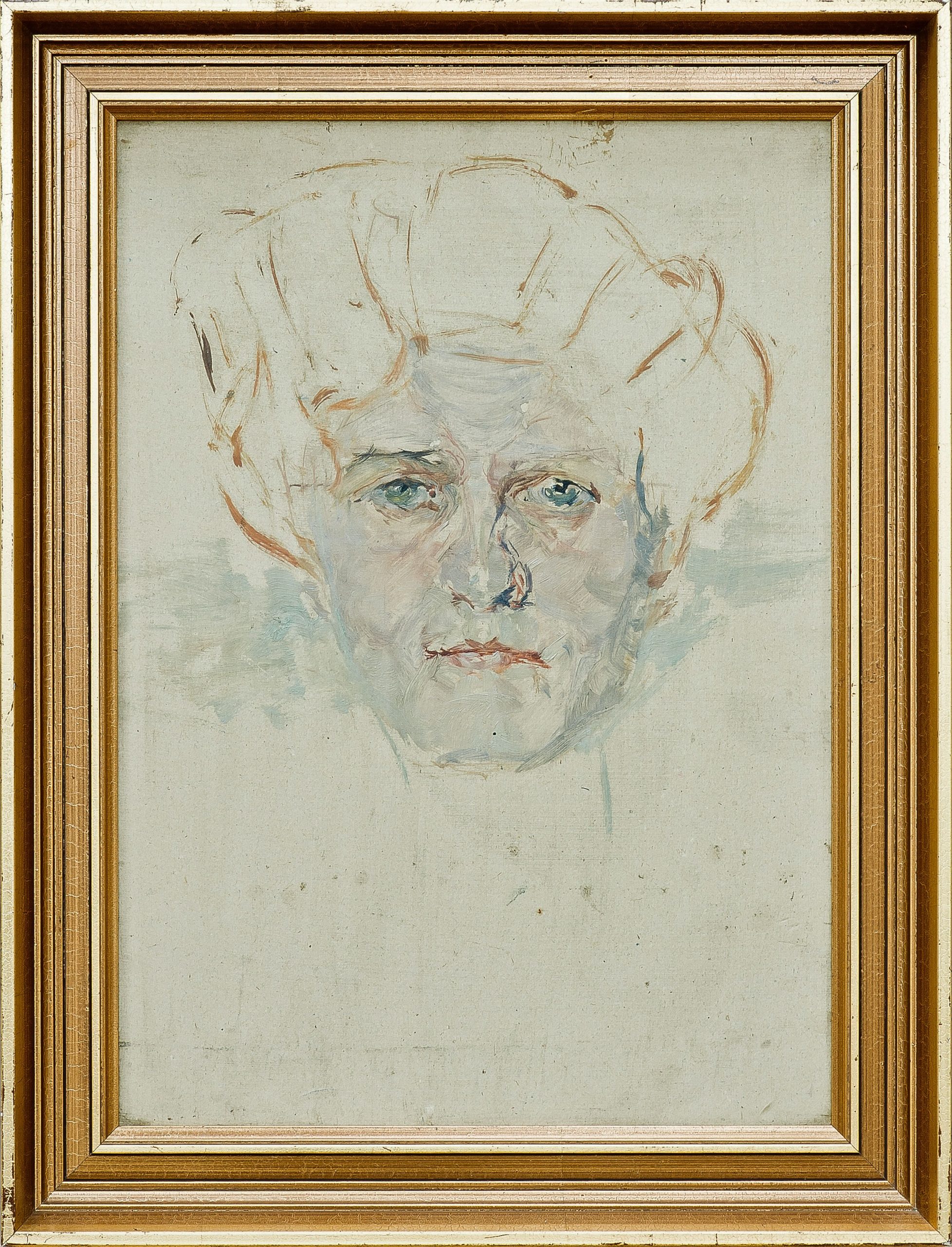 2324 AH autor Ignacy Pinkas, Studium głowy, lata 30-te, olej dykta, 45x33, fot. MSz